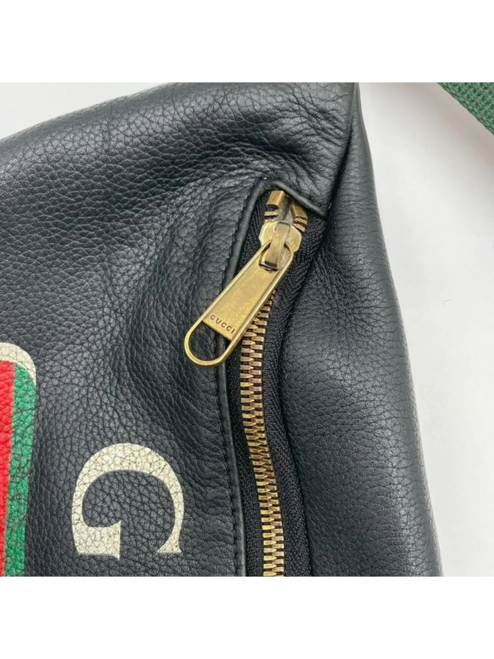 Gucci Printed Waist Pouch Bum Bag Funny Sherry Line Black